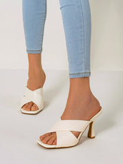 Zapatos de mujer de moda con cabeza cuadrada y boca de pez