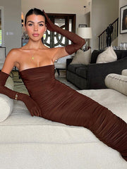 Tube Top Slim Crinkle Dress