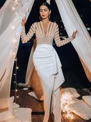 Luxuriöses Abendkleid mit langen Ärmeln