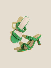 Simple Word Braided Twist Strap Stiletto High-heeled Sandals