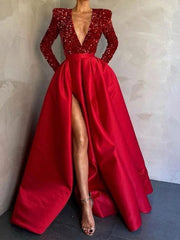 Paillettenbesetztes Schleppen-Abendkleid