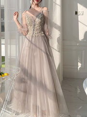Grey Fairy Temperament Slim Evening Dress Bridesmaid Dress