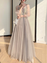 Grey Fairy Temperament Slim Evening Dress Bridesmaid Dress