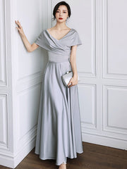 Graues Temperament Schlankes Abendkleid Brautjungfernkleid