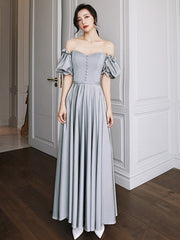 Graues Temperament Schlankes Abendkleid Brautjungfernkleid