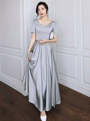 Graues Temperament Schlankes Abendkleid Brautjungfernkleid