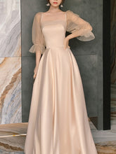 Satin French Evening Dress Bridesmaid Dress