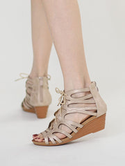 Vintage Fischmaul Ethnische Keilsandalen