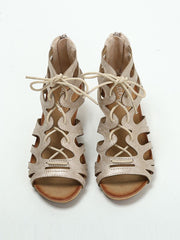 Vintage Fischmaul Ethnische Keilsandalen