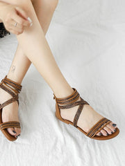 Bohemian Roman Flat Sandals
