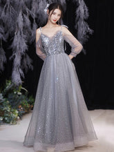 Grey Fairy Temperament Slim Evening Dress Bridesmaid Dress