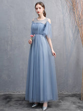 Vestido de noche de hada azul para dama de honor