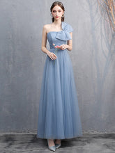 Vestido de noche de hada azul para dama de honor