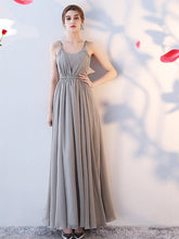 Grey Chiffon Evening Dress Bridesmaid Dress
