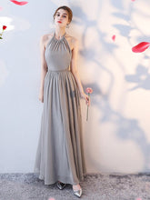 Grey Chiffon Evening Dress Bridesmaid Dress