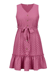 Temperamentvolles Westenkleid mit V-Ausschnitt und Knopfleiste