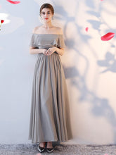 Grey Chiffon Evening Dress Bridesmaid Dress