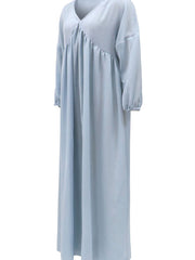 V-neck Loose Mid-sleeve Casual Dress