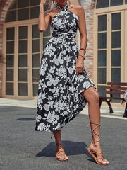 Vestido con estampado halter