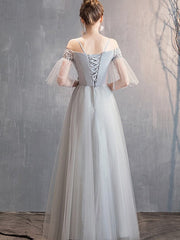 Graues Temperament Abendkleid Brautjungfernkleid