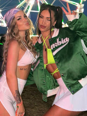 Lose Freizeitjacke mit Buchstaben