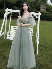 Grünes Temperament Abendkleid Brautjungfernkleid