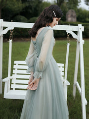 Grünes Temperament Abendkleid Brautjungfernkleid