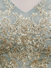 Grünes Temperament Abendkleid Brautjungfernkleid