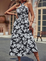 Vestido con estampado halter