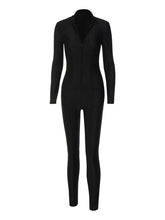 Casual Slim Zip Long Sleeve Jumpsuit