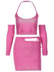 Camisole Vest Slim Hollow Outlet Package Hip Skirt Suit