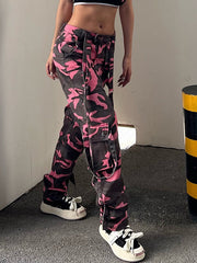 Pantalones vaqueros multibolsillos de línea elegante