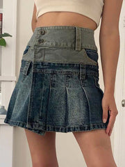 Falda plisada con abertura asimétrica degradada