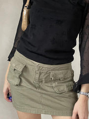 A-line Waist Bag Hip Denim Skirt