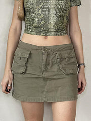 A-line Waist Bag Hip Denim Skirt