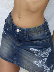 Street Retro Distressed Skirt