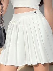 Schmaler Faltenrock mit hoher Taille