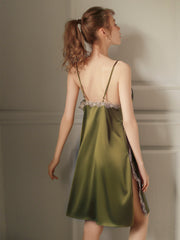 Conjunto de pijama con abertura de encaje