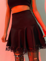 Falda de encaje sexy y ajustada de cintura alta