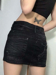 Falda acampanada con estampado de estrellas en contraste