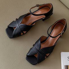 Sandalias Rosa Vintage Con Tira Al Tobillo