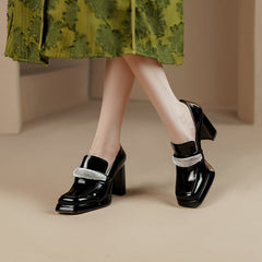 Noa Loafer mit Plateauabsatz und Strasssteinen