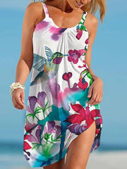 Vestido casual sin mangas con tirantes estampados