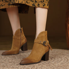 Nyla Suede Western V Cut Boots