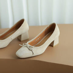 Nova Nude Pumps mit Schleife
