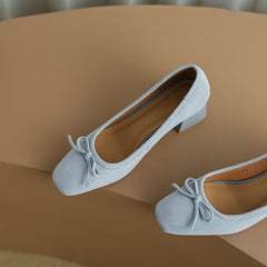 Nova Wildleder Blaue Heels mit Schleife