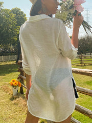 Lässige Strand-Überwurfbluse