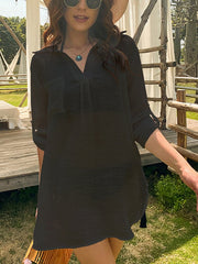 Lässige Strand-Überwurfbluse