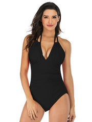 Traje de baño de una pieza con volantes y corbata sexy