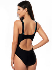 Traje de baño de una pieza con rayas de colores